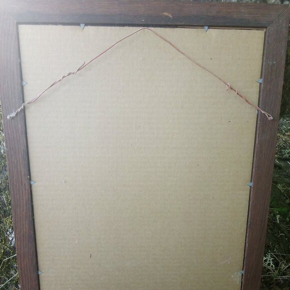 Vintage 60s Jesus Christ Sacred Heart Christian Religious Portrait Framed - Picture 6 of 7